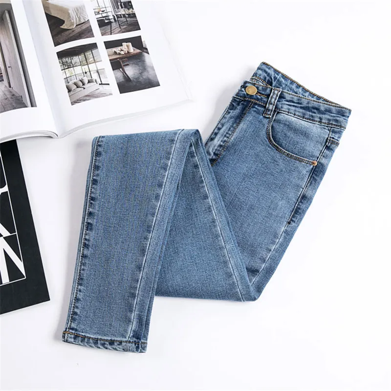 JUJULAND Jeans Female Denim Pants Black Color Womens Jeans Donna Stretch Bottoms Skinny Pants For Women Trousers 8175