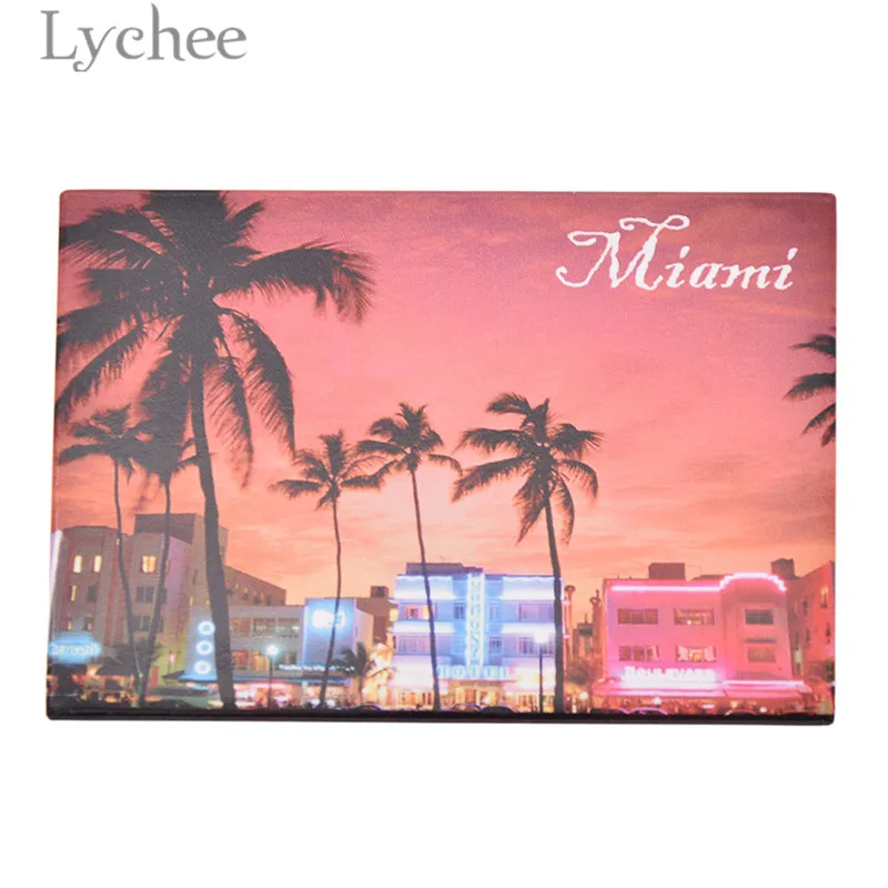Магнит на холодильник Lychee Life Miami креативный пейзаж прямоугольник магнит дорожные