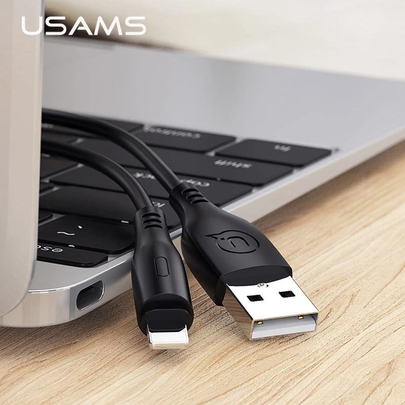 USAMS Дата USB кабель для iPhone кабель 25 см 1 м 2 м провод для зарядки телефона для iPhone 6 6s 5S 5 se 7 8 XS XR XS MAX X 10 Шнур адаптер