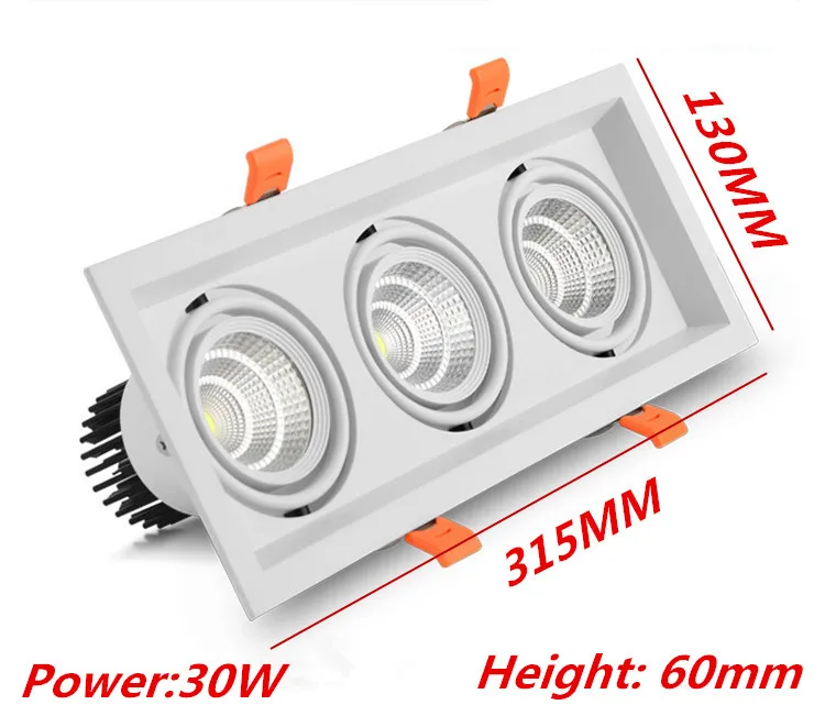 1 шт супер яркий Встраиваемые квадратный светодиодный затемнения потолочный светильник 10 w 20 W 30 w светодиодный пятно светодиодные