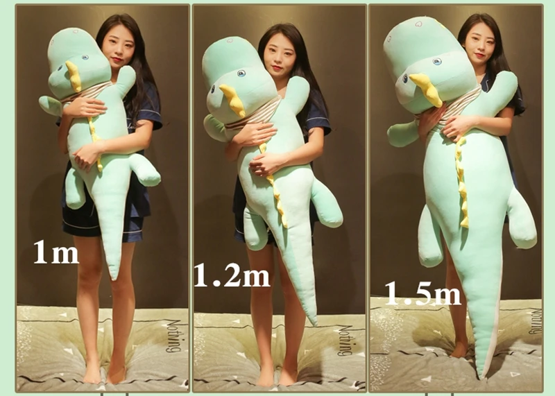 Dorimytrader kawaii crocodile plush toy doll giant animal alligator sleeping cushion bed pillow girl cute birthday gift 120cm 150cm DY50545 (11)