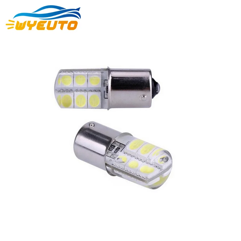 

2pcs white light bulbs for cars LED running lights Reversing lights 1156 1157 5050 12-lamp silicone Turn signal 12v