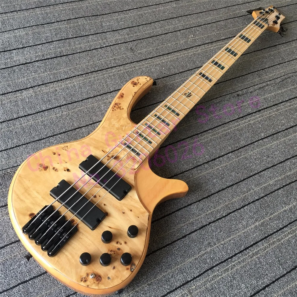 

custom shop 5 strings bass guitar;abalone inlay on maple fretboard;4&6 strings are available at same price