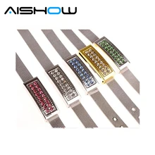 Лидер продаж, кристалл, ремешок для часов 4 ГБ 8 ГБ 16 ГБ 32 ГБ USB 2,0 флэш-память, флешка, диск, подарок