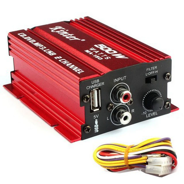 Cheap 12V 500W 2 Channel Car Audio Power Amplifier Aluminium Alloy Car Speaker Amplified with USB Charger for HiFi Stereo CD DVD MP3 Cheap 12V 500W 2 Channel Car Audio Power Amplifier Aluminium Alloy Car Speaker Amplified with USB Charger for HiFi Stereo CD DVD MP3