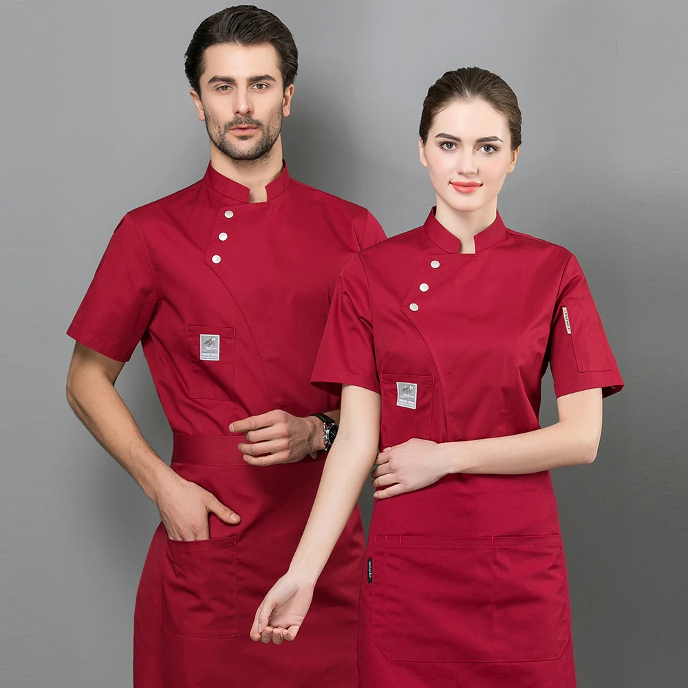 Куртка шеф повара Униформа короткий рукав кухня рабочая одежда официант