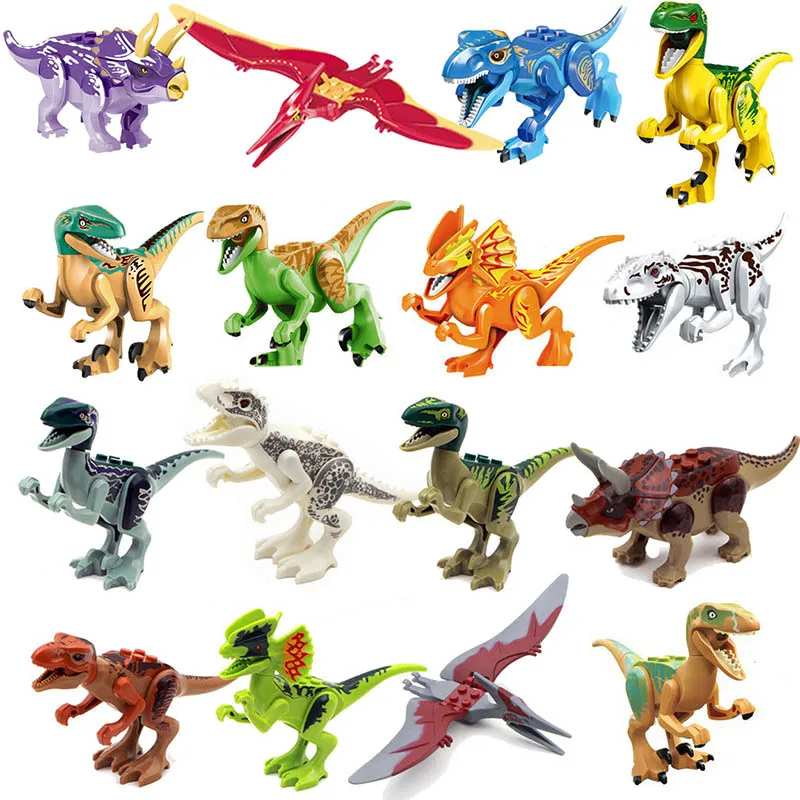 

16pcs/set Ancient Dinosaurs Mounts World Park Triceratops Pterosauria Tyrannosaurus Building Bricks Blocks Kids Gifts Toys
