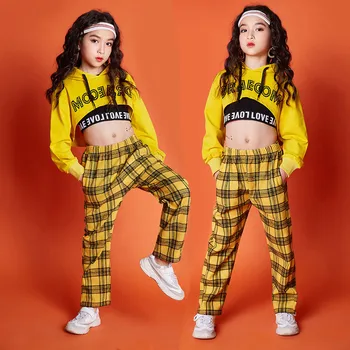 

Girls clothes 6 8 10 12 14 16 Years Cropped sweatshirts plaid Pants hip hop dress kids clothes baby outfits 120 140 160