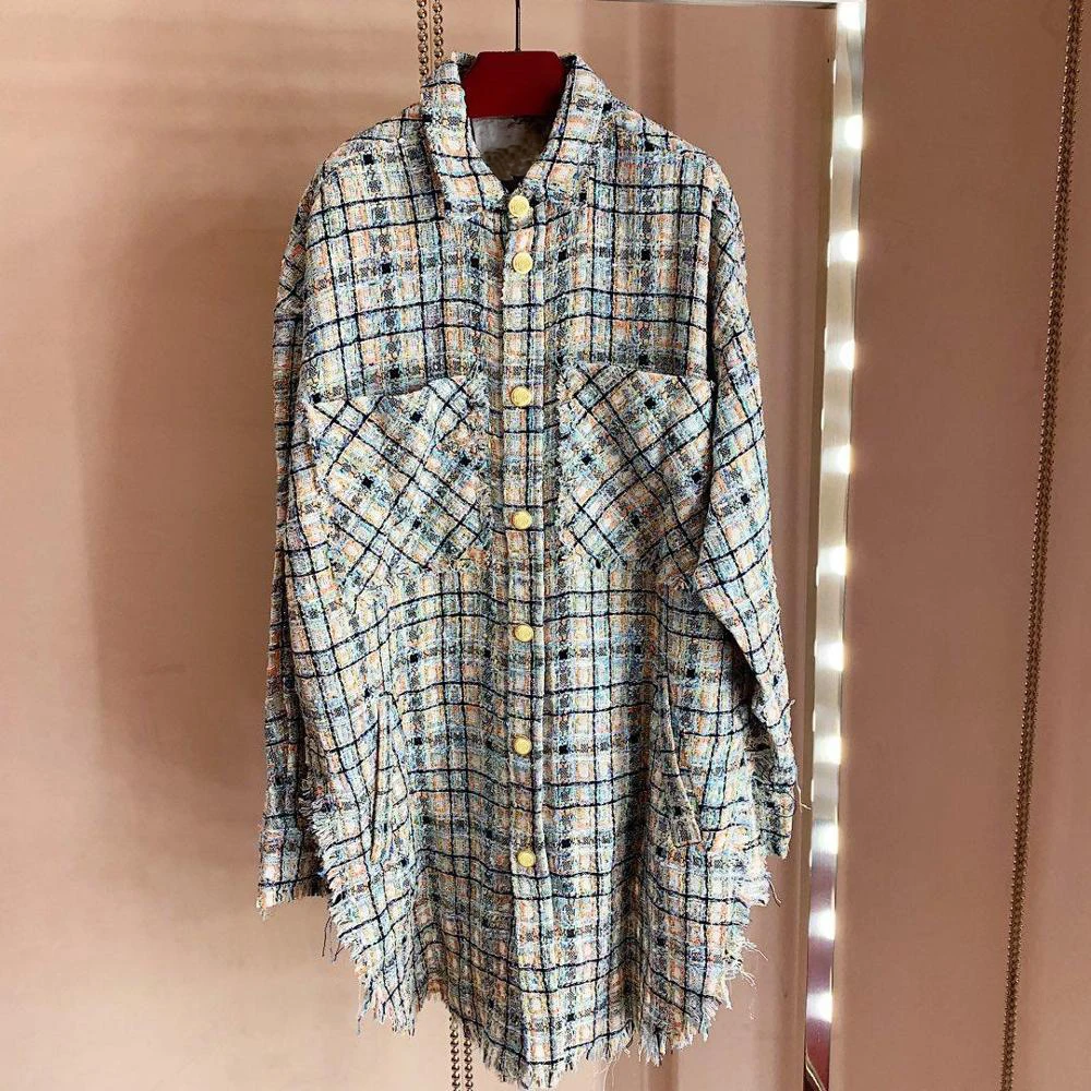 

2019 new ladies high quality fashion long sleeve sexy lapel tassel fur coat 0703