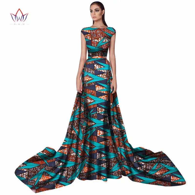 Облегающее платье размера плюс, женские традиционные африканские платья, брендовая одежда на заказ, африканская восковая Дашики, тонкое сексуальное платье, длинное BRW WY965 - Цвет: 16