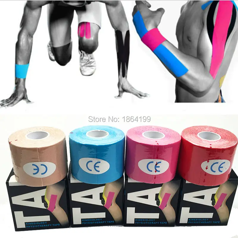 

America's Pick Kintape Waterproof 5cmx5m Kinesiology tape Exercise Therapy Pain Cure tape Athlete Sports Protection 4roll/lot