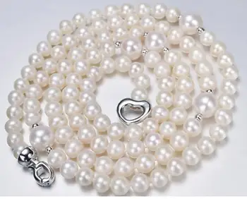 

classic9-11 mm round white pear necklace 38inch
