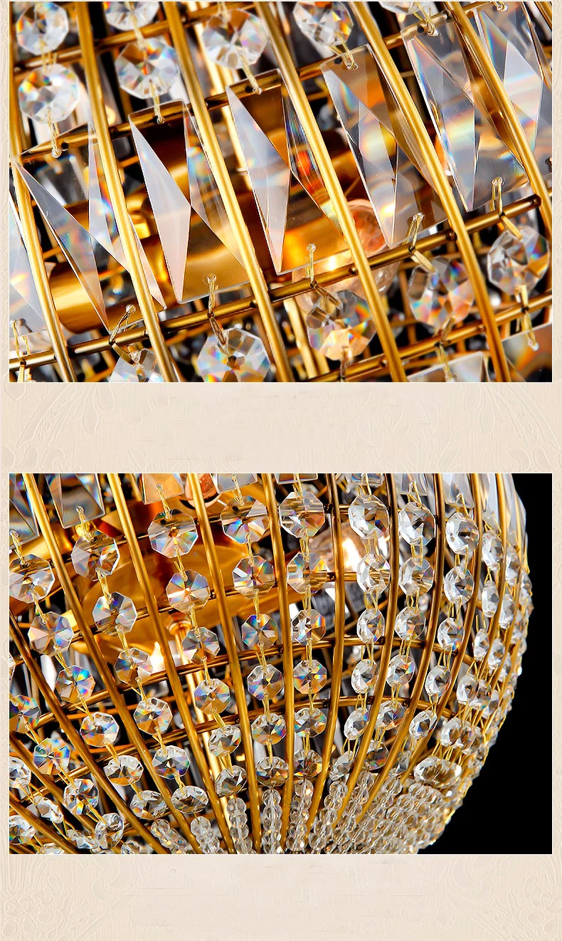 American style Rustic Industrial Crystal ball Pendant Light lamp 14