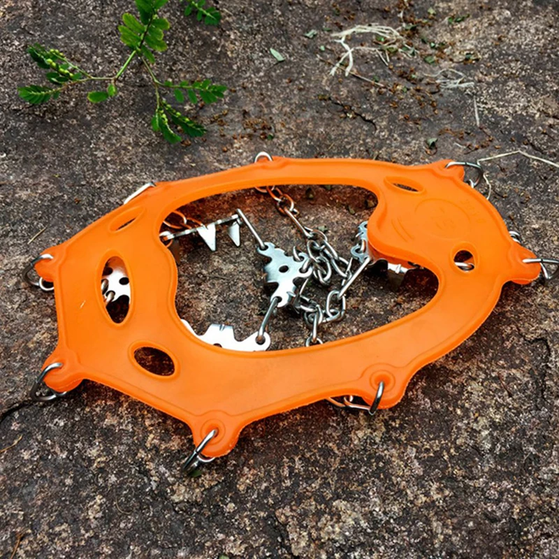 Quality Outdoor Climbing Antiskid Crampons Winter Walk 18 Teeth Ice Fishing Snowshoes Manganese Steel Slip Shoe Covers (8)