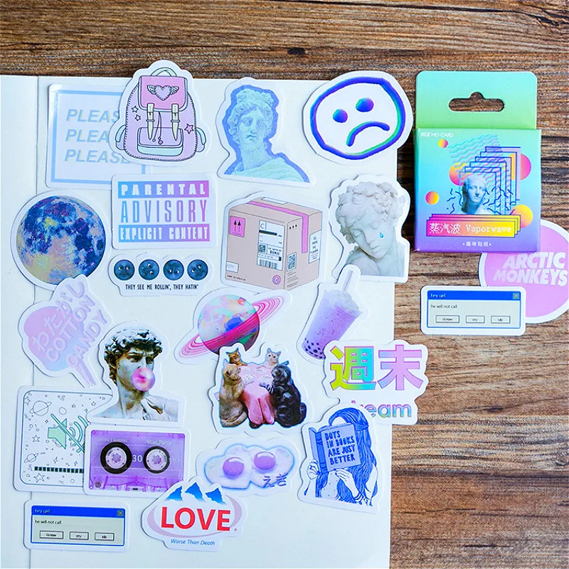 

2019 NEW Steam Wave Stationery Stickers Diary Handmade Adhesive Paper Japan Sticker Scrapbooking Stationery