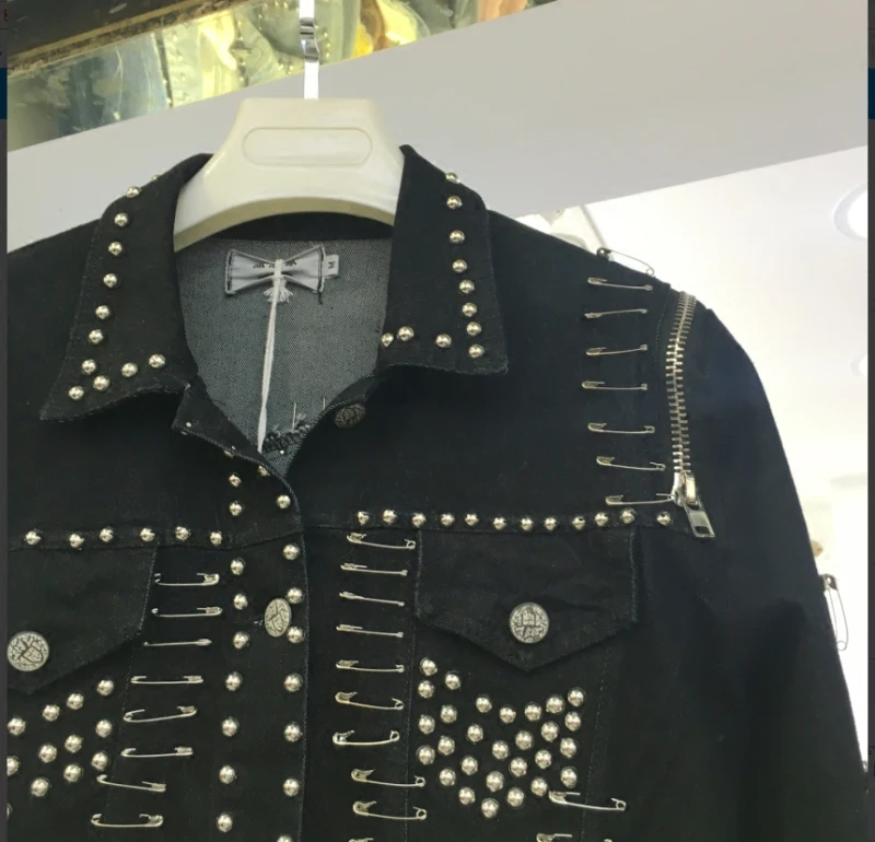 Denim jacket Women Basic Coats 2018 New Punk style Denim Jacket Women Bomber Jacket Black Harajuku Jeans Coat Casaco Feminino