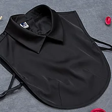 Decorative Fountain beautiful dinnerFake Ladies' Lace Rhinestone fake collar shirt wild white saving decoration Black