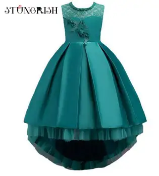 

Princess Dress Vintage Embroidered Flower Design Dresses Evening Party Clothing For Birthday Girls Clothes Summer Wear For 5-14Y