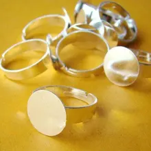 200 шт. 12 мм серебряная плита с плоской Никель кольцо База