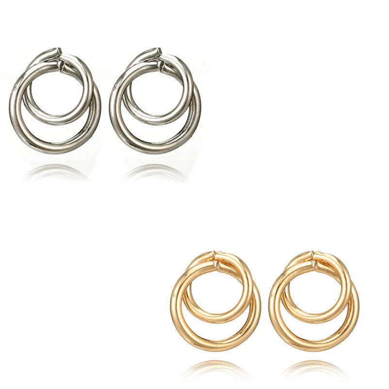 2018 Trendy stud earrings for Women Punk Tone Bamboo Bling Big Hoop Joint Hiphop Circle Pierced Earrings Brincos J04#N (6)