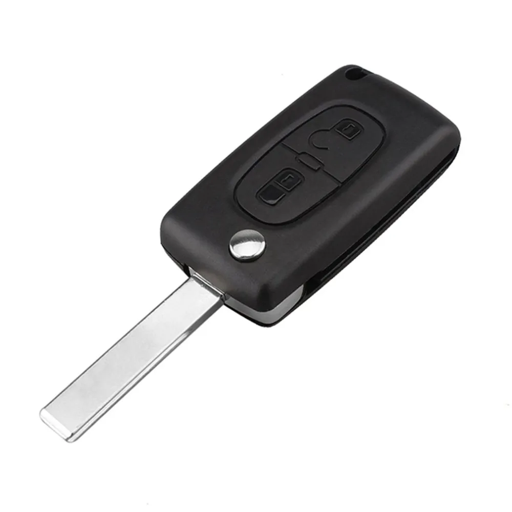2 кнопки дистанционного управления автомобильный ключ дистанционного сигнализации флип автобрелок PSA для peugeot Citroen слот с PCF7941 транспондер чип