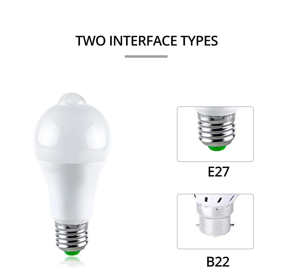 Smart PIR Motion Sensor Ampoule LED Bulbs E27 B22 Lamp Base 12W 18W Induction Infrared Automatic Indoor Bedroom Night Light Lamp (11)