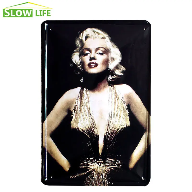 Nuevo póster de Marilyn Monroe Sexy Vintage decoración para el hogar Barra de señal de lata cafetería decoración de pared de Hotel cartel de Metal Retro pintura placa de Metal