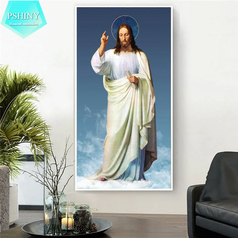 

PSHINY 5D DIY Diamond embroidery sale Wisdom Holy Father Christianity picture hallway Diamond Painting cross stich Full Square