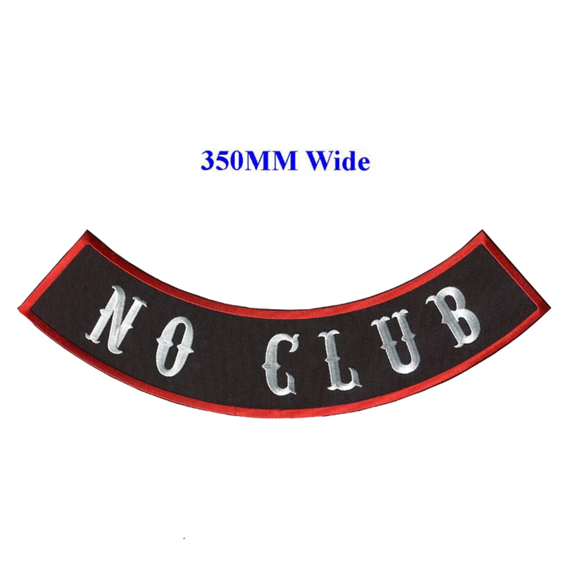 

NO CLUB motorcycle biker patches iron on patches for full back jackets clothing embroidery rocker patches in stock