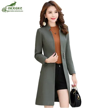 

Boutique women wool coat medium long section of new autumn and winter thickening temperament lady was thin woolen coat OKXGNZ