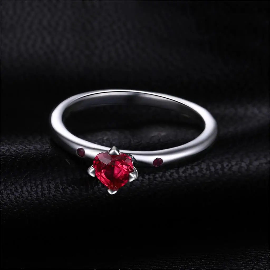 Jewelrypalace стерлингового серебра 925 искреннюю любовь Алые СОЗДАН Ruby Solitare кольцо Модные Обручение кольцо для Для женщин ювелирные изделия