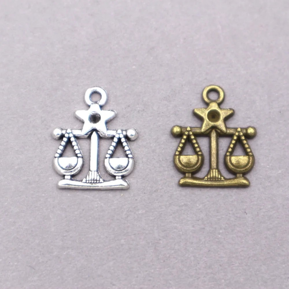 

15pcs wholesale zinc alloy Zodiac charms twelve constellations Libra charms Metal sign pendant