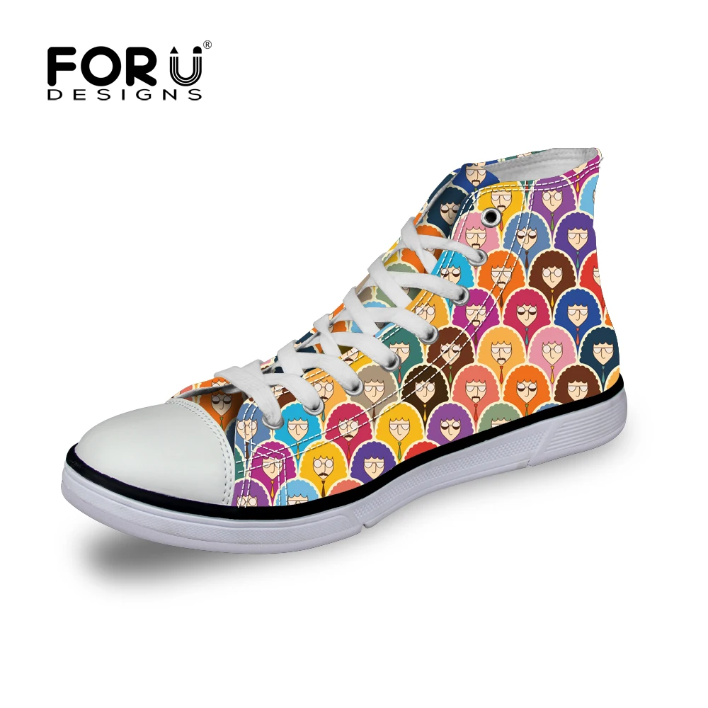 

Multicolor Style Women's Canvas Shoes Ladies Casual High Top Shoes Brand Lace-up Breathable Flat Footwear Shoes tenis feminino
