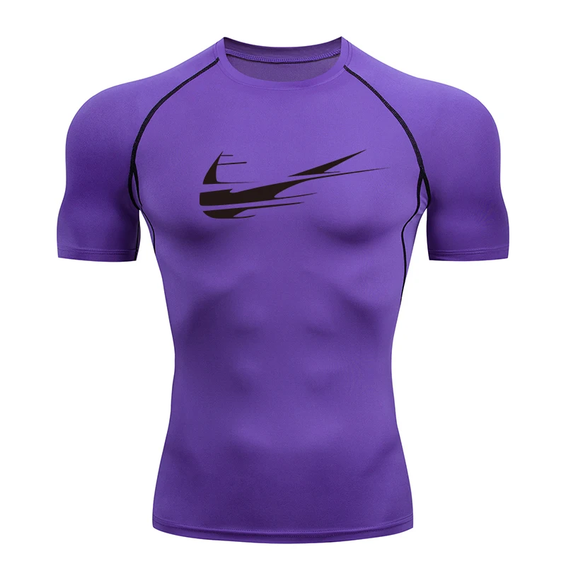 

Gymnastics T-Shirt Men's Short Sleeve Men's T-Shirt Compressed Solid Color Quick-drying Tops Fitness Running T-Shirt
