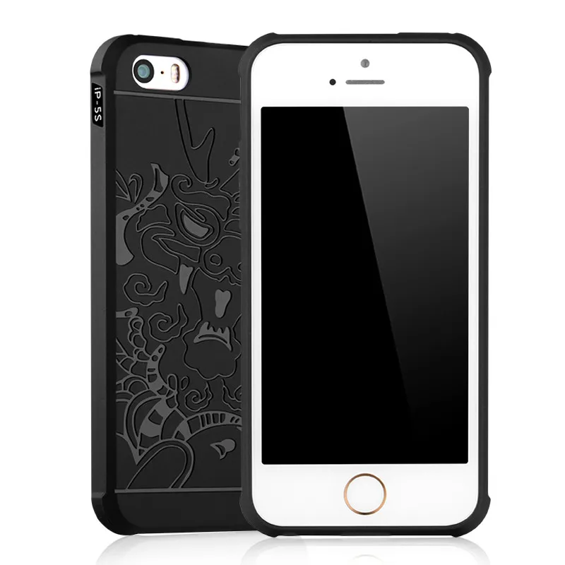 Для iphone 5s телефон случаях 3d резной дракон оболочки ультра тонкий матовый