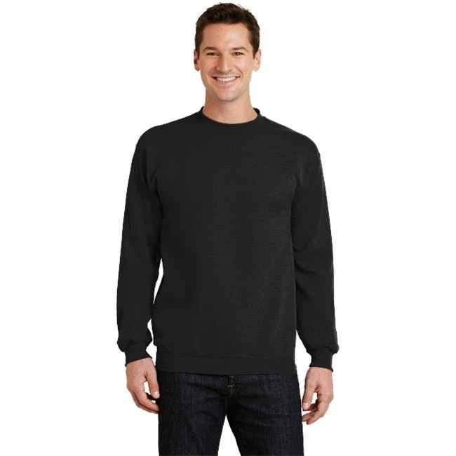 Port & Company PC78 Mens Core Fleece Crewneck Sweatshirt Jet Black - 3XL