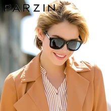PARZIN, модные поляризационные солнцезащитные очки для женщин, для влюбленных, пляжные солнцезащитные очки, роскошные солнцезащитные очки для вождения, Ретро стиль, квадратные линзы, упаковочная коробка, P9270