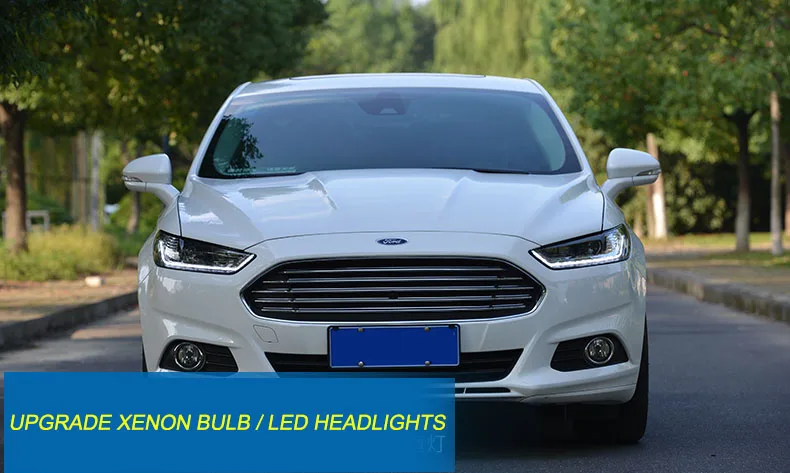 Автомобильный Стильный чехол на голову для Ford Mondeo 2013- фары светодиодный фары DRL Объектив Двойной Луч Биксенон HID автомобильные аксессуары