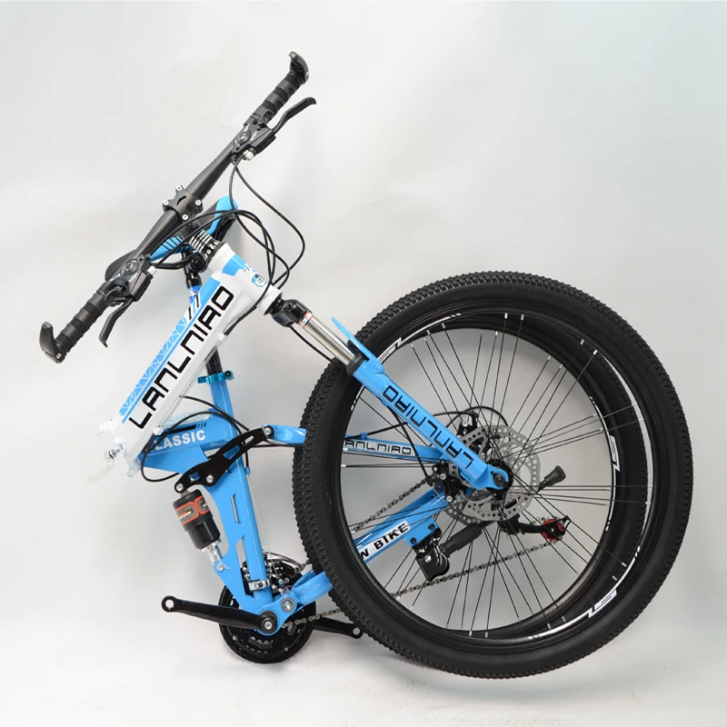 Excellent 24 and 26inch folding mountain bike 10 knife wheel folding mountain bicycle 21 speed Two-disc brake bicycle 5