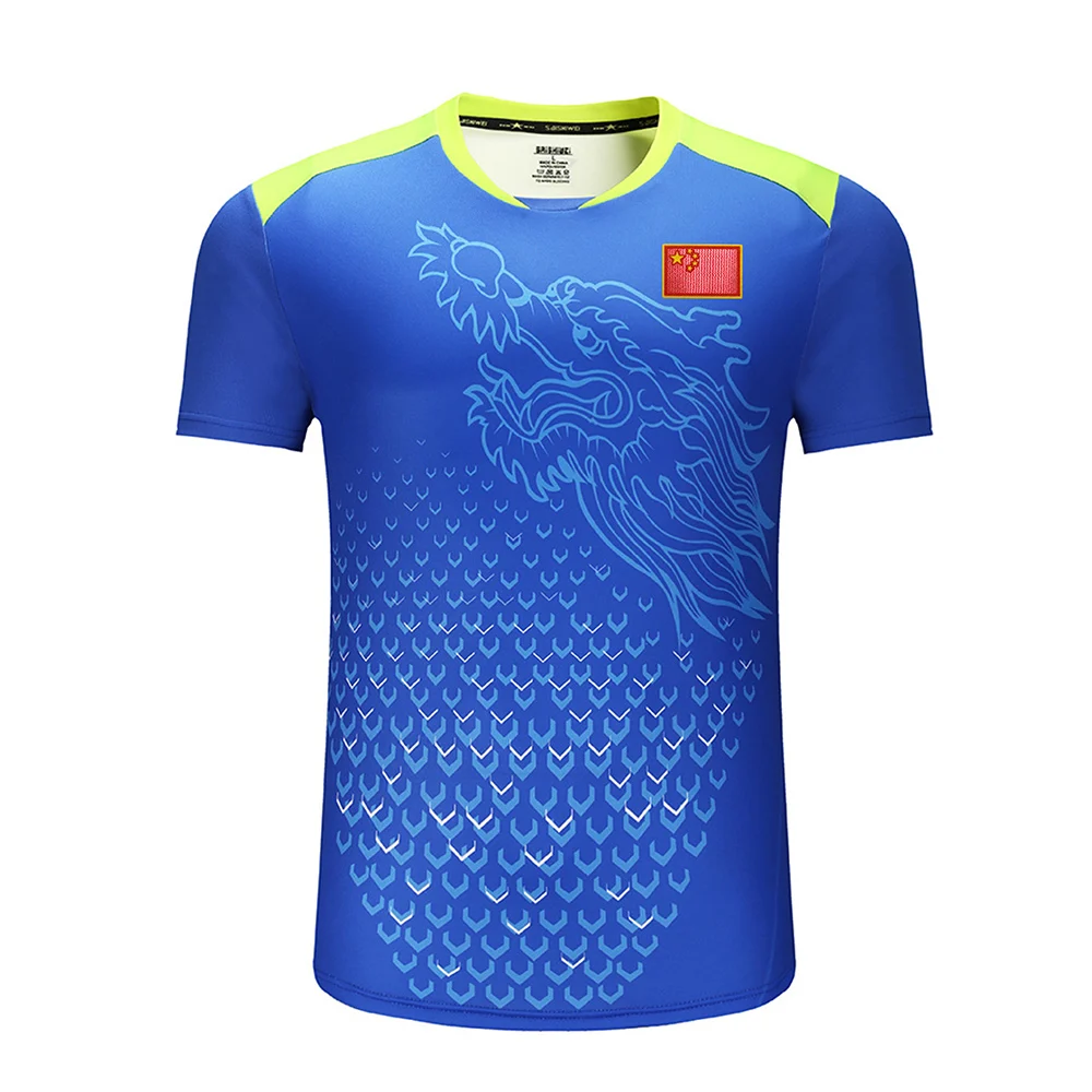 Новые китайские командные рубашки для настольного тенниса, мужские футболки+ флаг, футболки для пинг-понга, одежда для настольного тенниса, спортивные футболки для настольного тенниса, футболки для тенниса
