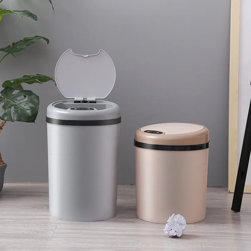 

Automatic Intelligent Induction Trash Can Garbage Cans with Lid Office Kitchen Trashcan Round Tin Containers Car Trash Holder