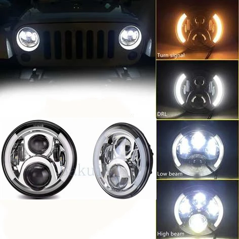 2 шт. для Jeep JK Lada niva 4x4 Suzuki Samurai Car 7 &quotсветодиодный DRL фары ваз 2101 7&quot w Halo Кольцо