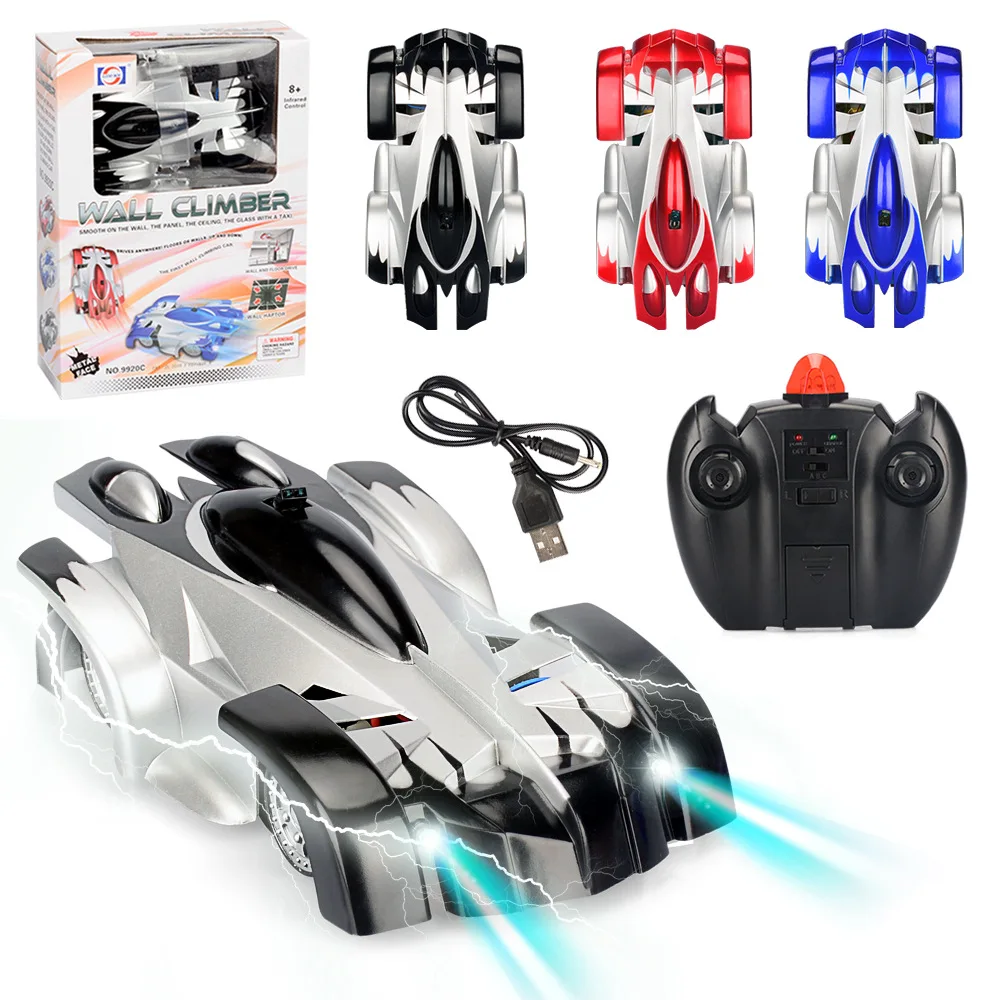 

Dropshipping Remote Control Wall Climbing RC Car with LED Lights 360 Degree Rotating Stunt Toys Antigravity Machine Wall Racer