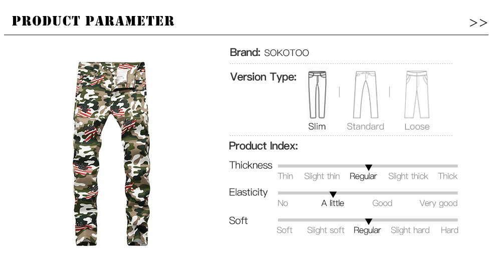 Sokotoo мужские камуфляжные джинсы с принтом в виде американского Флага Модные облегающие цветные окрашенные джинсовые брюки