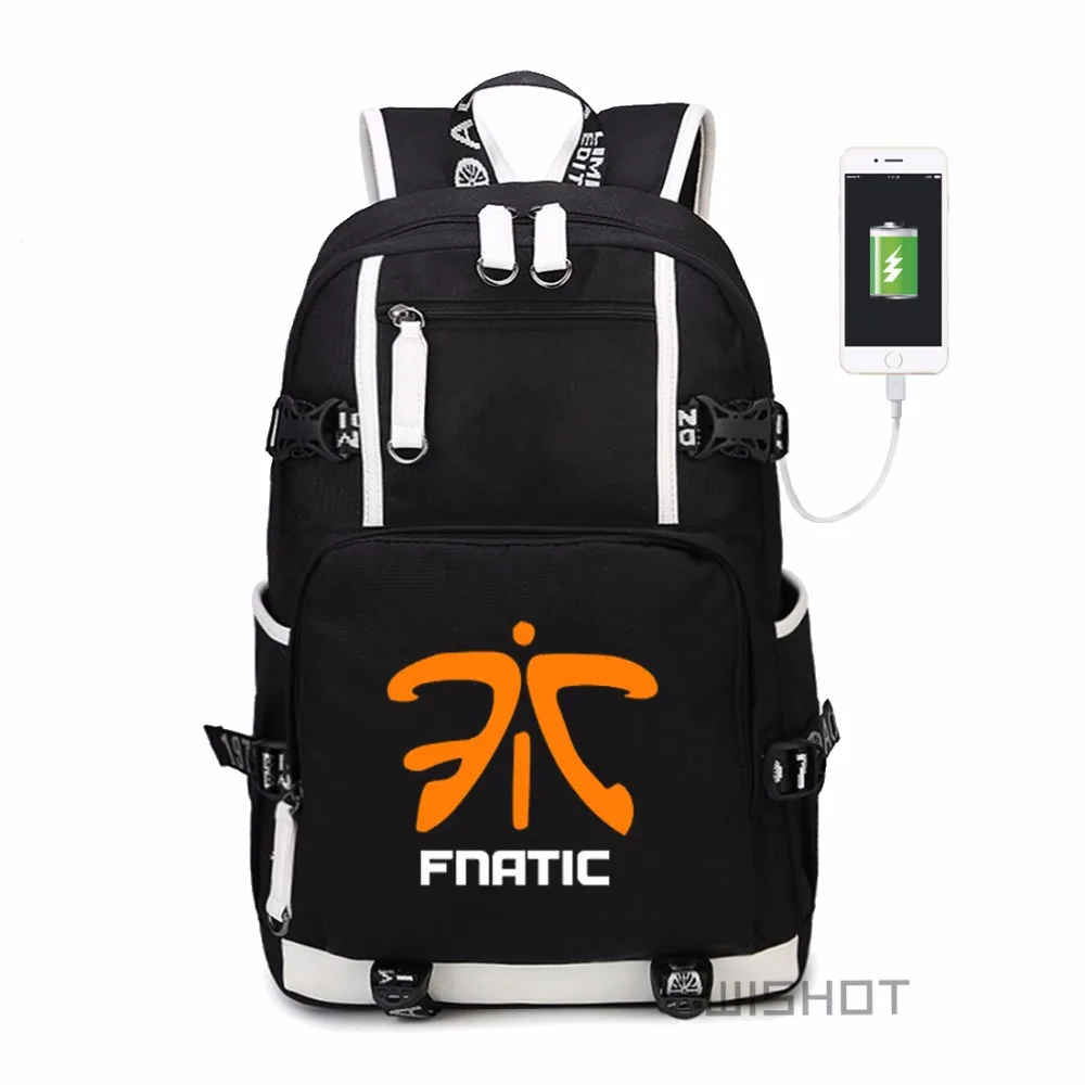 Рюкзак WISHOT Fnatic Virtus.pro DOTA 2 CS CSGO NAVI с usb портом для зарядки сумка ноутбука SK Gaming Ninjas