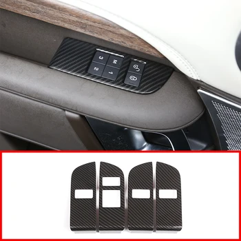 

4pcs Carbon Fiber ABS Child Safety Door Lock Switch Panel Cover Trim For Land Rover Discovery 5 LR5 L462 2017-18 Car Accessories