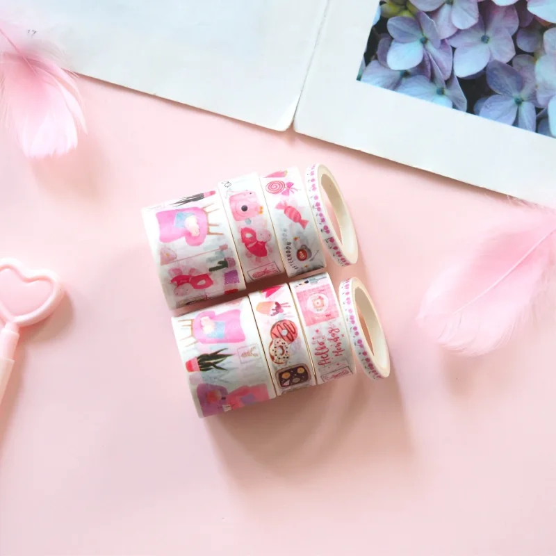 

4 pcs/pack Teenage Love Pink Set Washi Tape DIY Scrapbooking Sticker Label Masking Tape School Office Supply