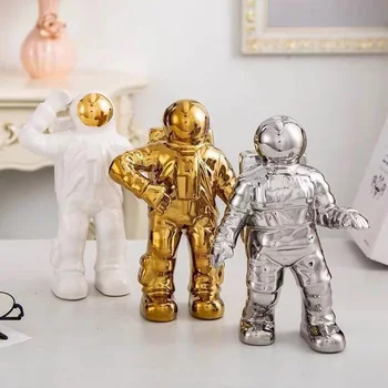 

9 Styles Creative Ceramics Astronaut Statue Modern Style Desktop Crafts Sculpture Home Decoration Ornaments Figurine 77