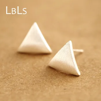 

LBLS Genuine Sterling Silver Stud Earrings Triangle Trendy Womens Earrings Jewelery Silver 925 Studs Earring
