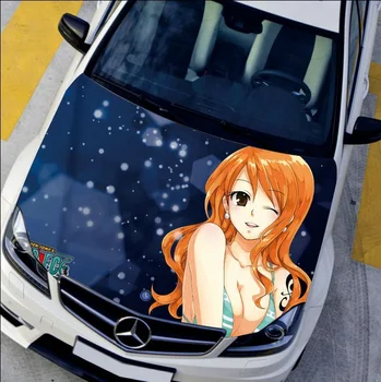 

LEFT SIDE Car Stickers Engine Hood Styling Decor Carbon Vinyl Cover Waterproof DIY Creative Waterproof HD Inkjet Head Sticker